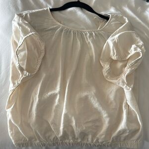 Madewell linen blend Michele bubble top